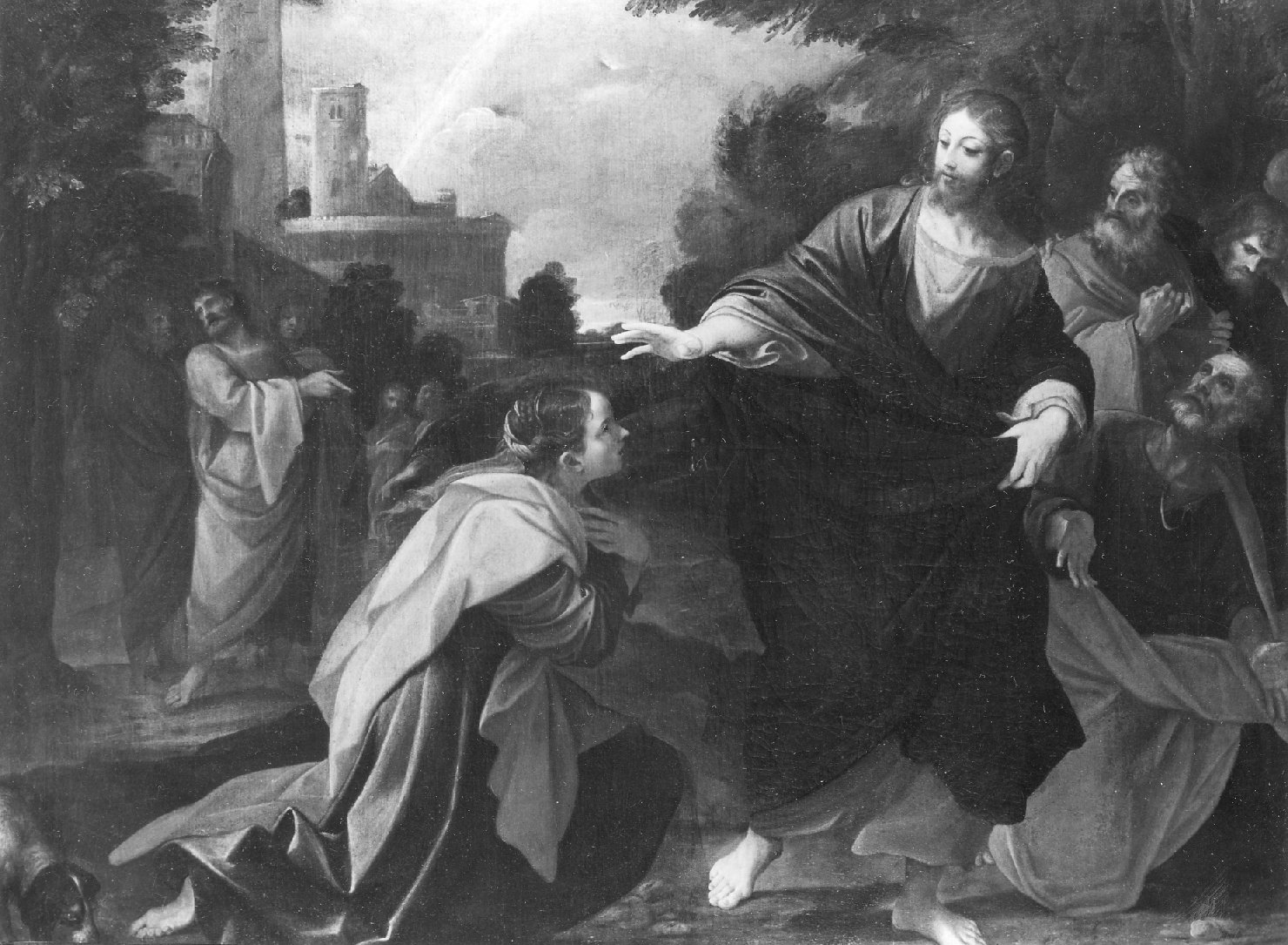 Cristo e la donna di Cana - Dipinti (positivo) di Carracci, Ludovico, Anonimo (XX)
