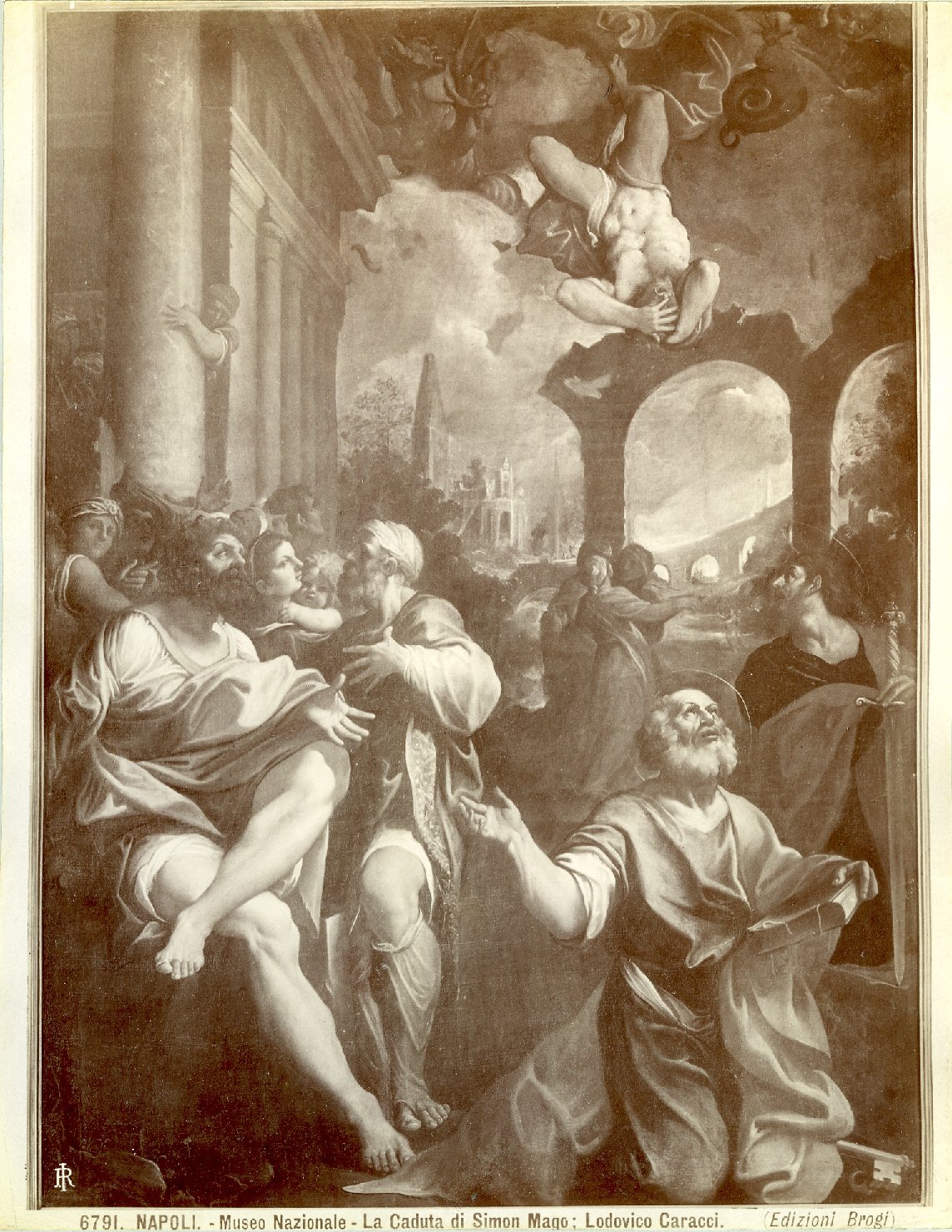 La caduta di Simon Mago - Dipinti (positivo) di Carracci, Ludovico, Brogi, Giacomo (XIX/ XX)