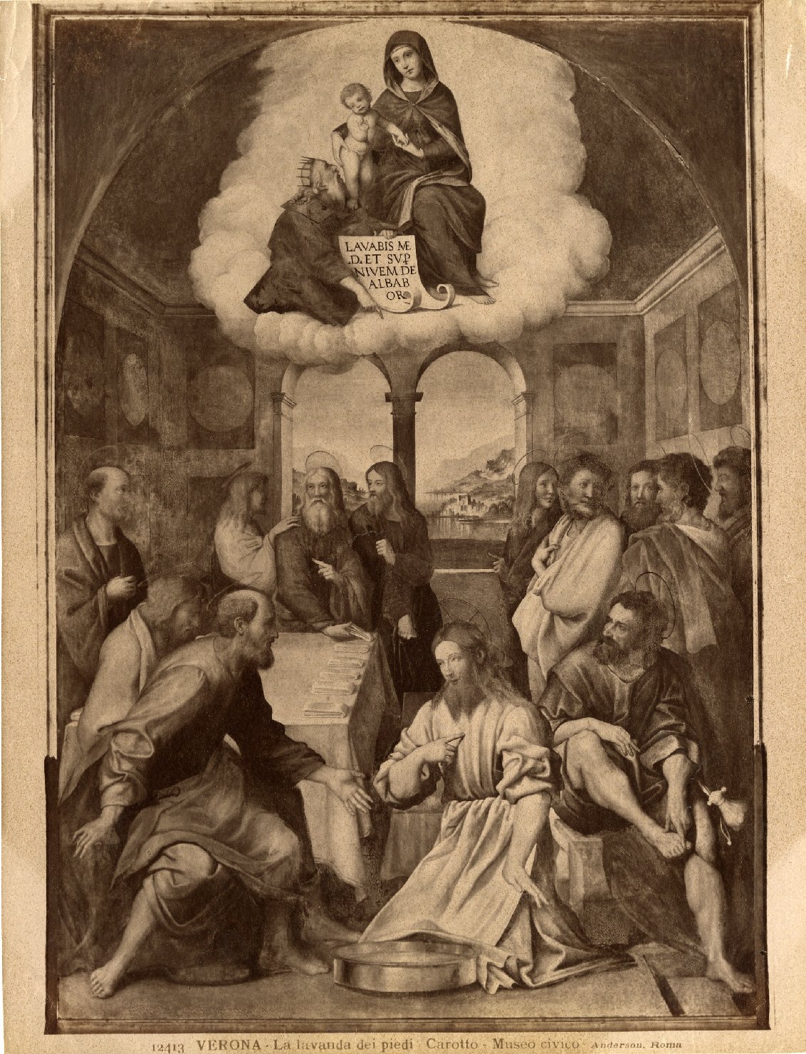 La Lavanda dei piedi - Dipinti (positivo) di Caroto, Giovanni Francesco, Anderson, Domenico (ditta) (XIX/ XX)