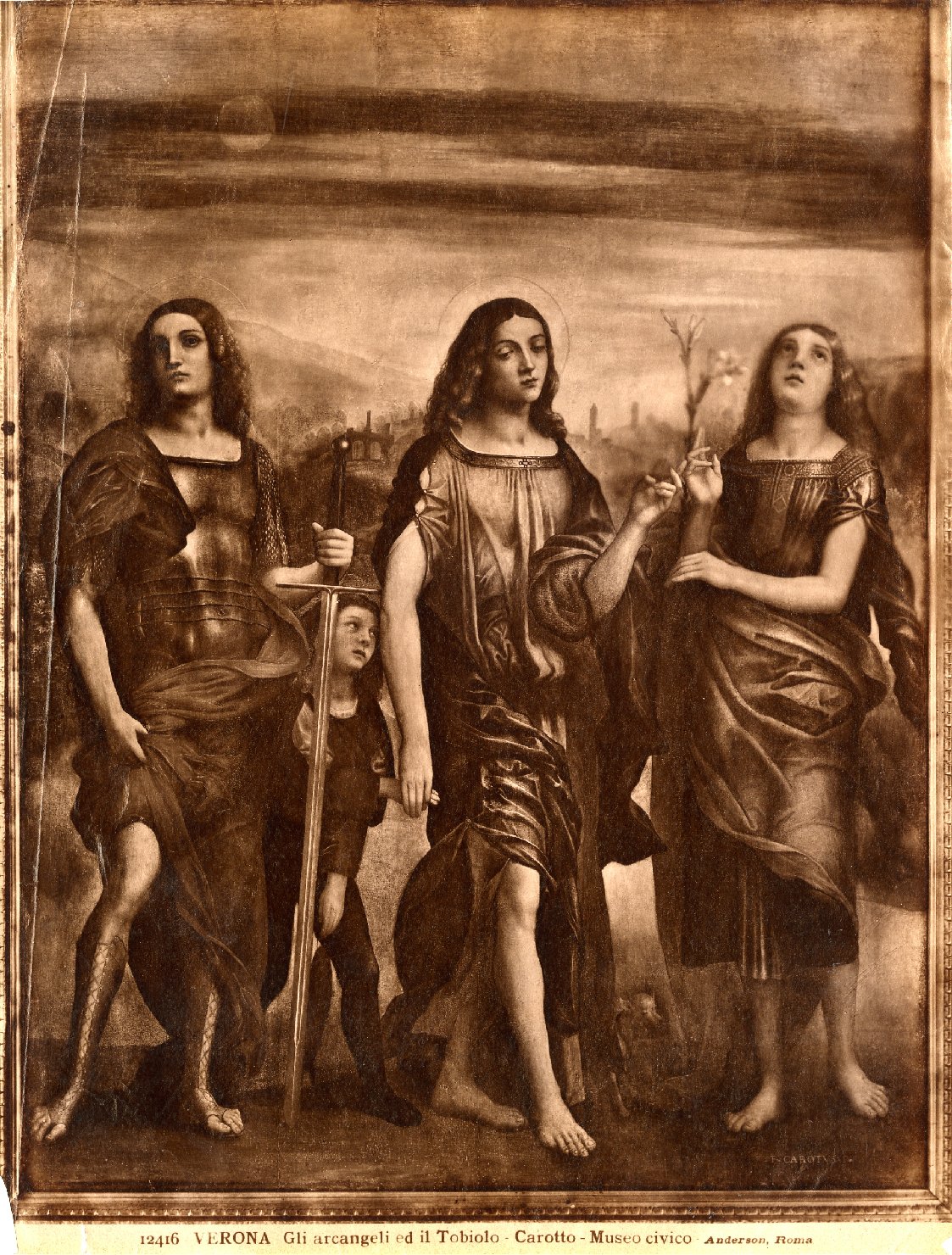 Tre Arcangeli - Dipinti (positivo) di Caroto, Giovanni Francesco, Anderson, Domenico (ditta) (XIX/ XX)
