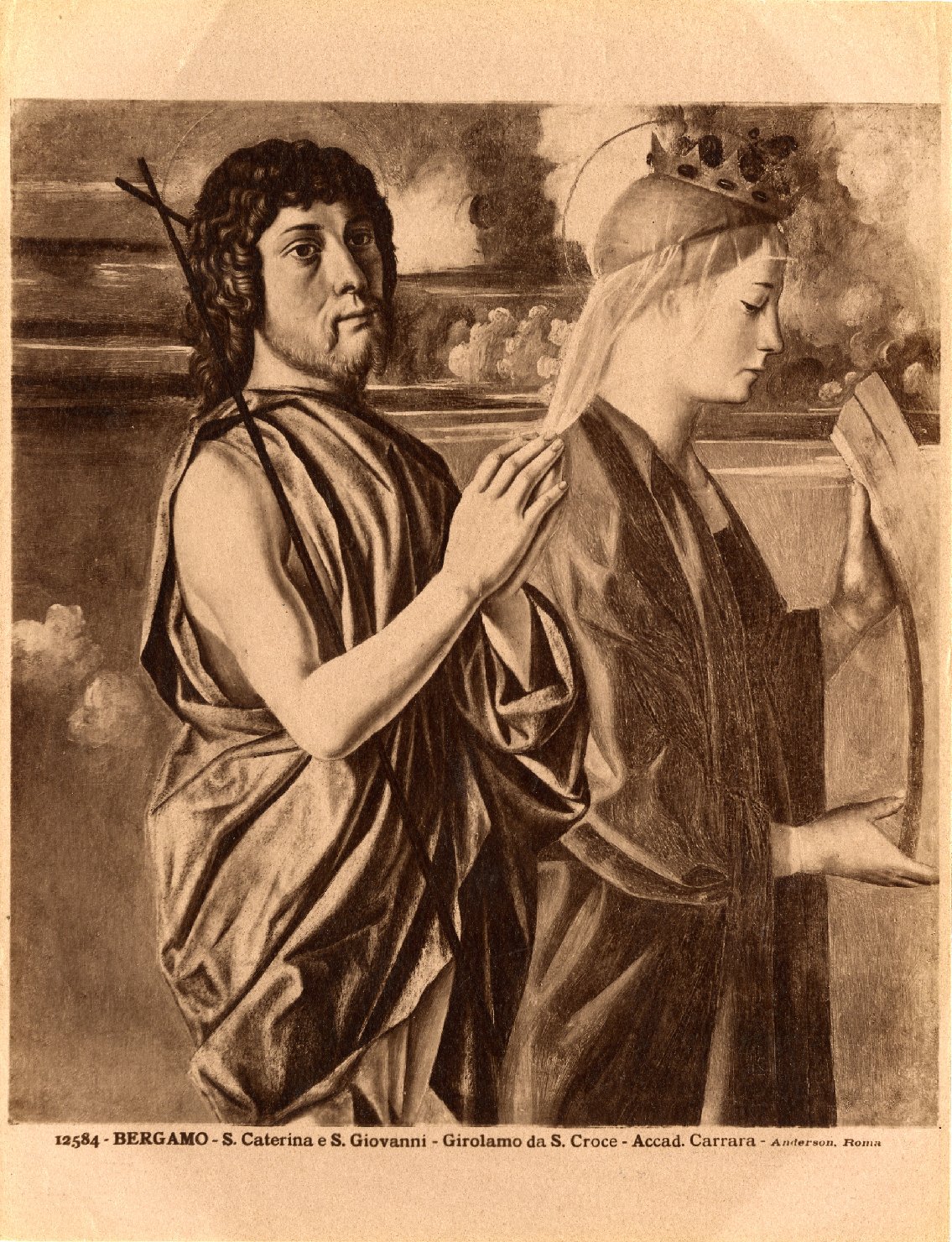 San Giovanni - Santa Caterina - Dipinti (positivo) di Santacroce, Girolamo da, Anderson, Domenico (ditta) (XIX/ XX)