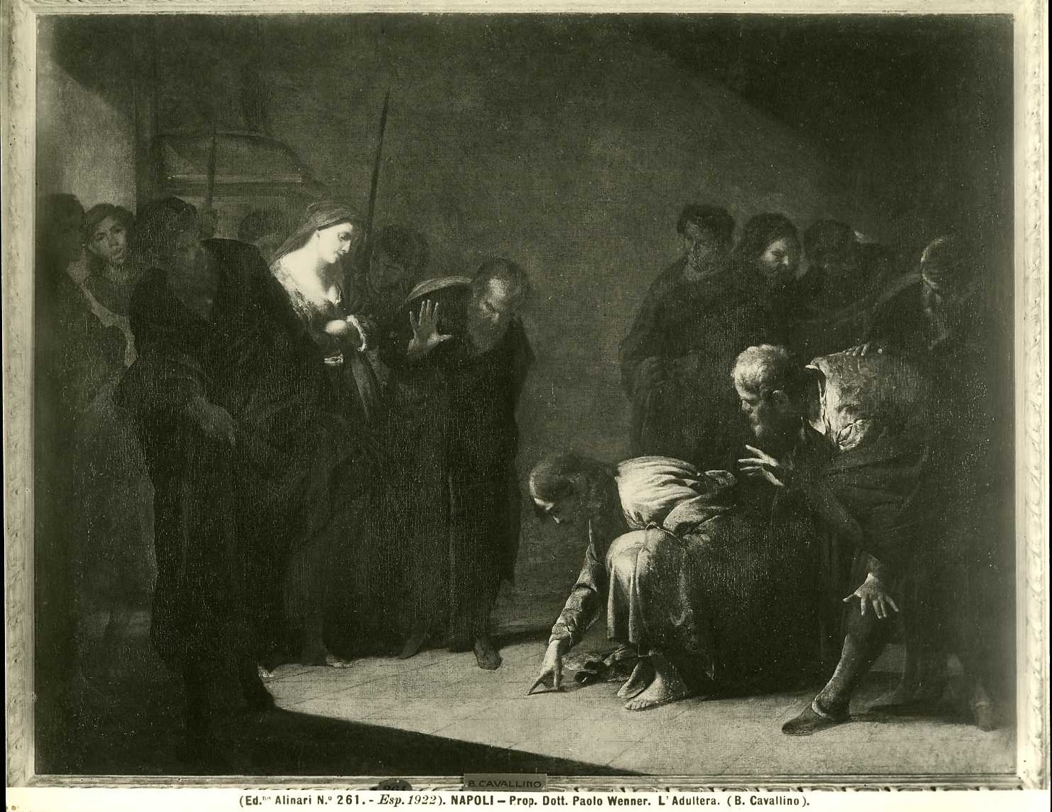 Cristo e l'adultera - Dipinti (positivo) di Cavallino, Bernardo, Fratelli Alinari (ditta), Fratelli Alinari I.D.E.A. S.p.A (ditta) (XX)