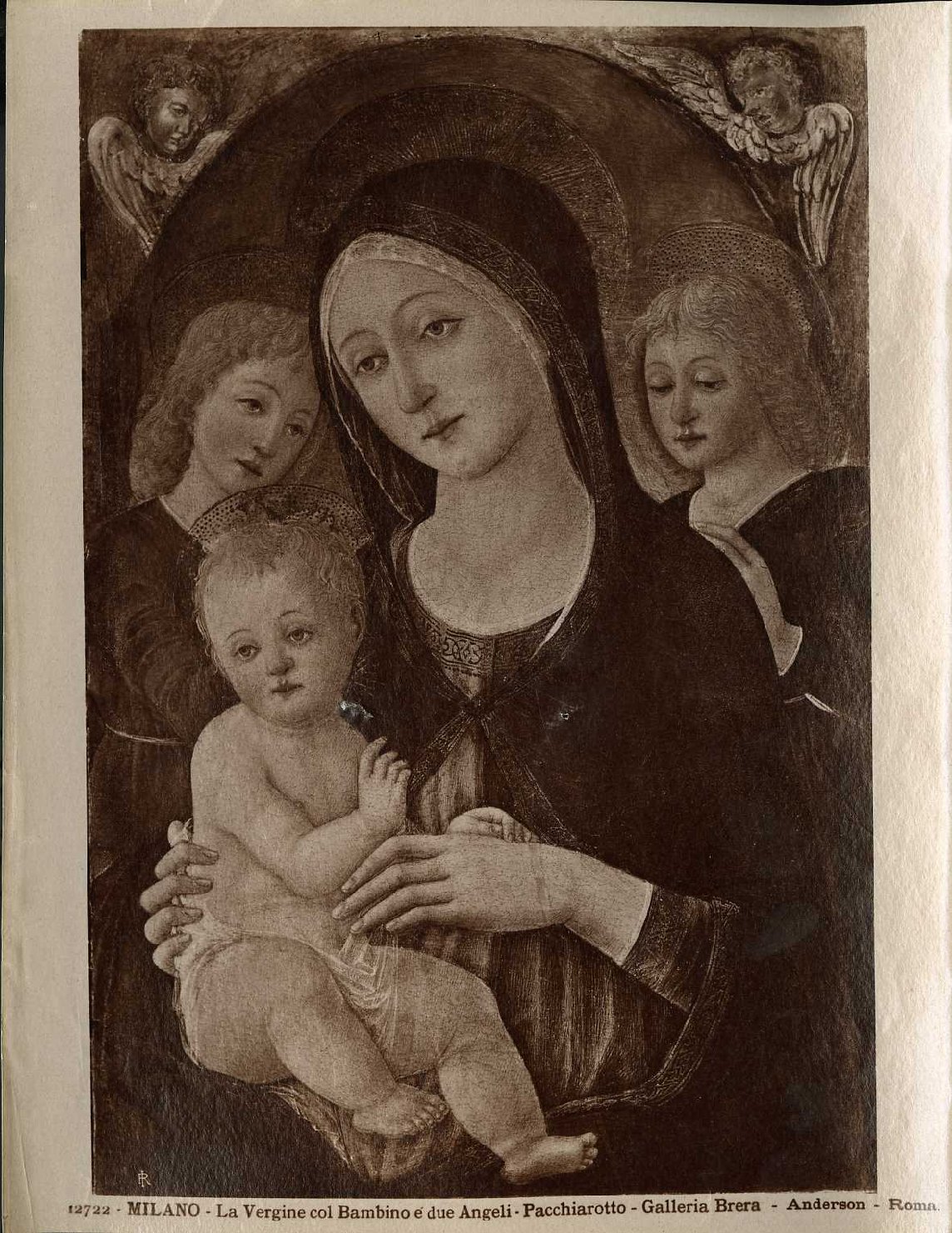 Madonna con Bambino e angeli - Dipinti (positivo) di Orioli, Pietro, Pacchiarotto, Bartolommeo (attr), Anderson, Domenico (ditta) (XIX/ XX)