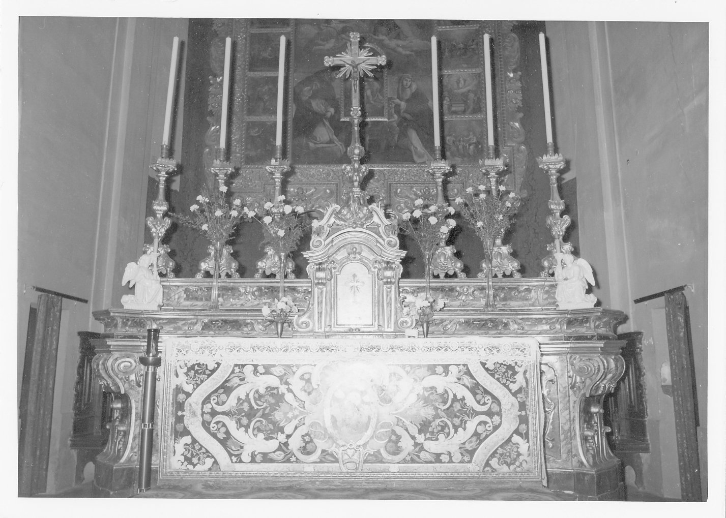 Madonna del Rosario e angeli (paliotto) - bottega emiliano-romagnola (sec. XVIII)