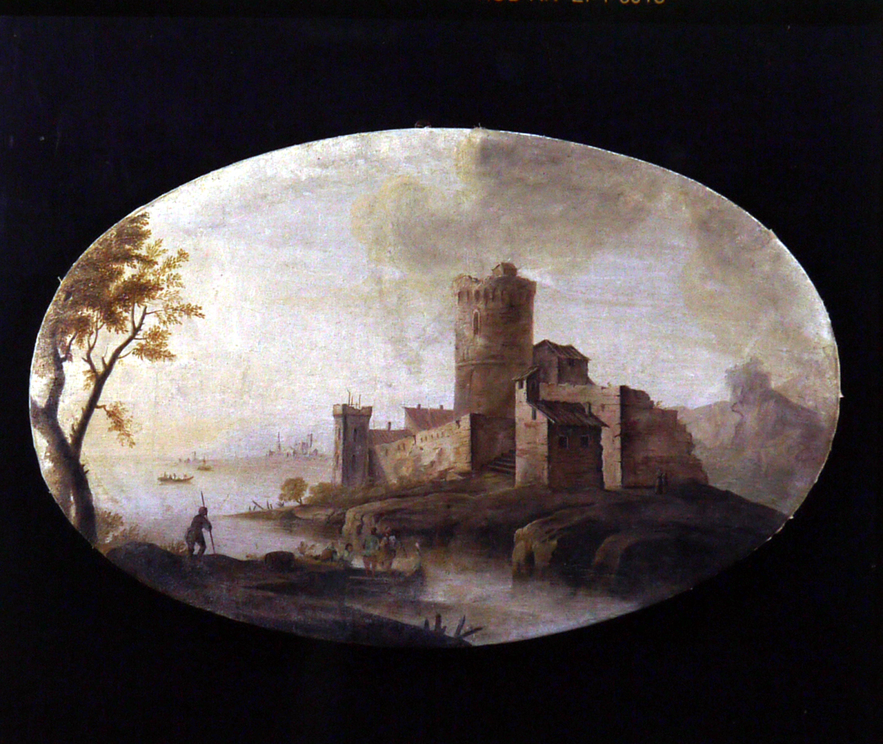 castello sul lago (dipinto, coppia) - ambito bolognese (metà sec. XVIII)