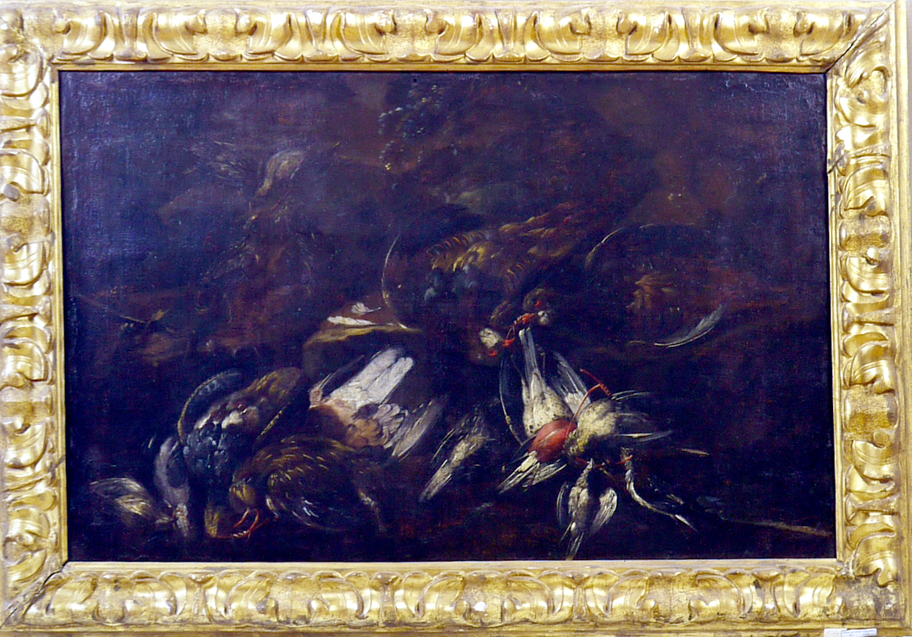 natura morta con cacciagione (dipinto) - ambito emiliano (prima metà sec. XVIII)