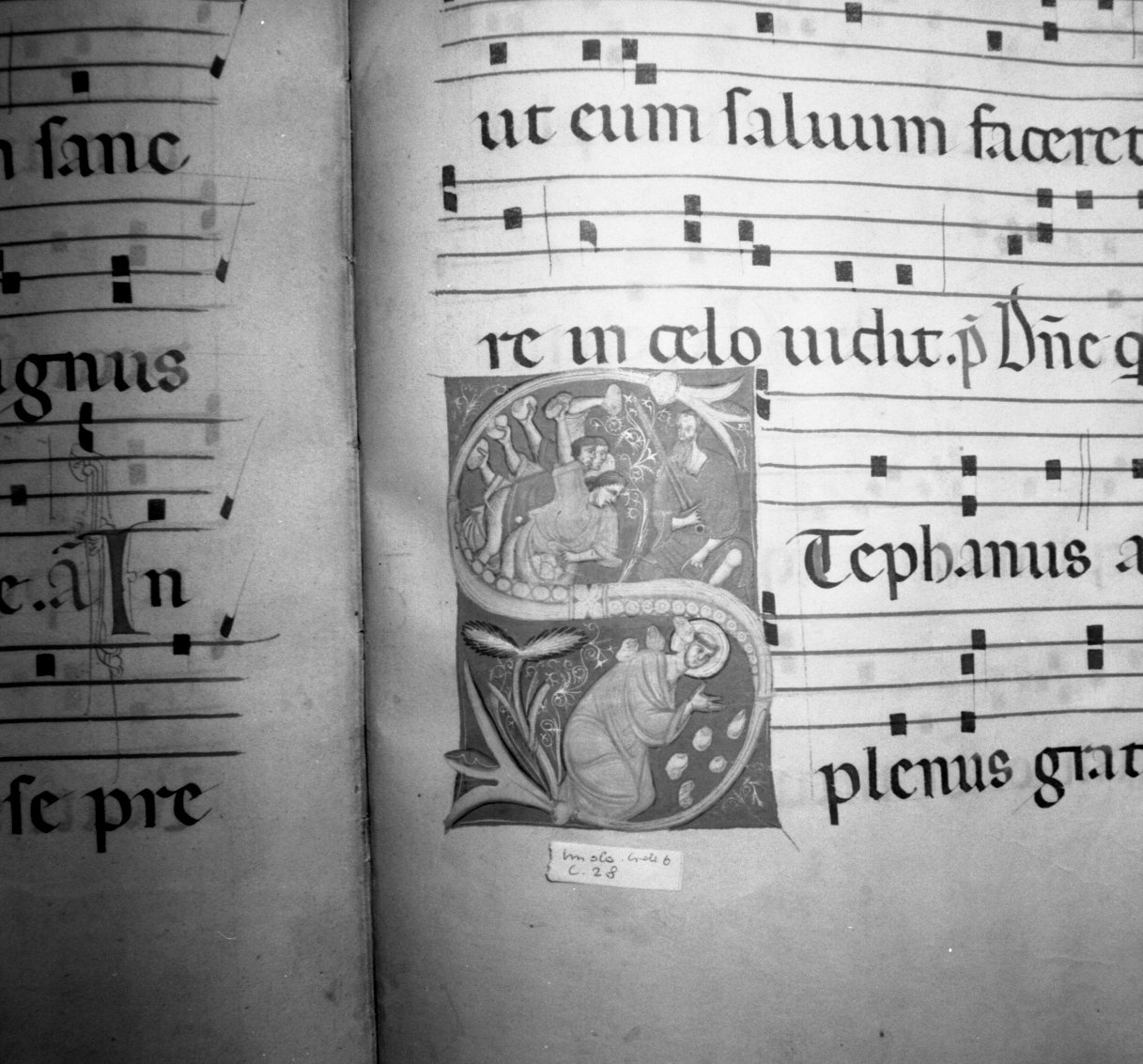 Pesca miracolosa/ San Nicola di Bari placa la tempesta/ lapidazione di Santo Stefano/ ultima cena/ Sant'Eustachio (miniatura, insieme) - ambito imolese (sec. XIII)