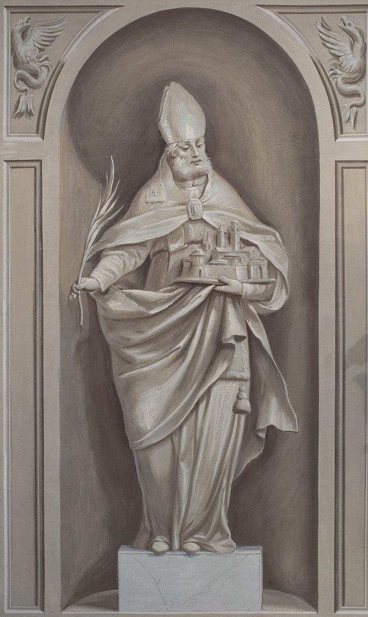 San Cassiano (dipinto murale) di Gottarelli Angelo (secc. XVIII/ XIX)