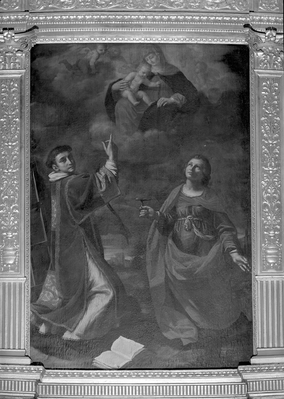 Madonna con Bambino adorati da San Lorenzo e Santa Lucia (dipinto) di Albani Francesco (attribuito) (sec. XVII)
