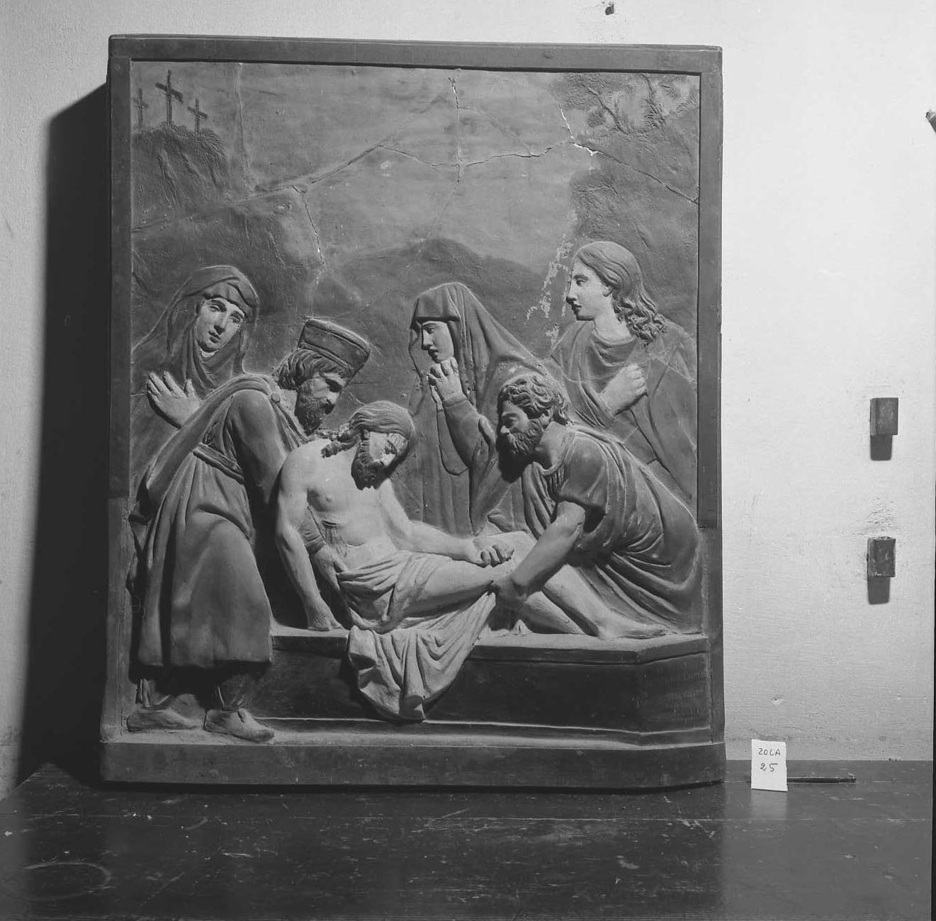 deposizione di Cristo nel sepolcro (rilievo) - bottega emiliana (?) (sec. XIX)