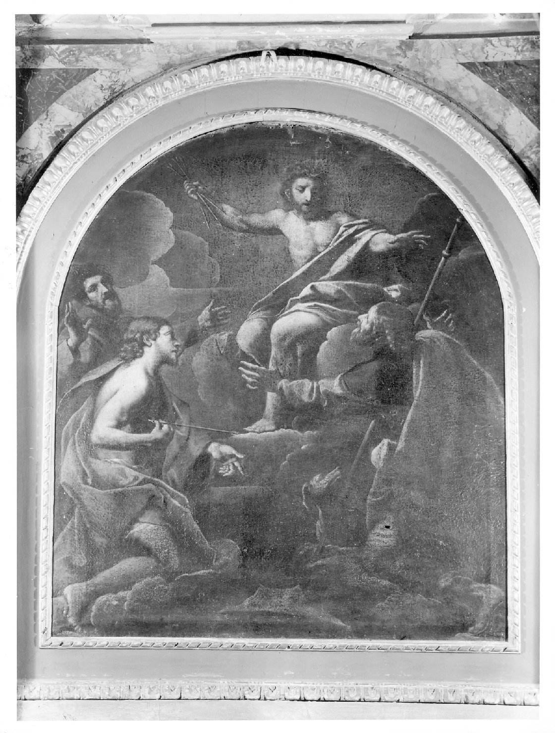 Cristo redentore e santi (pala d'altare) di Tiarini Alessandro (attribuito) (sec. XVII)