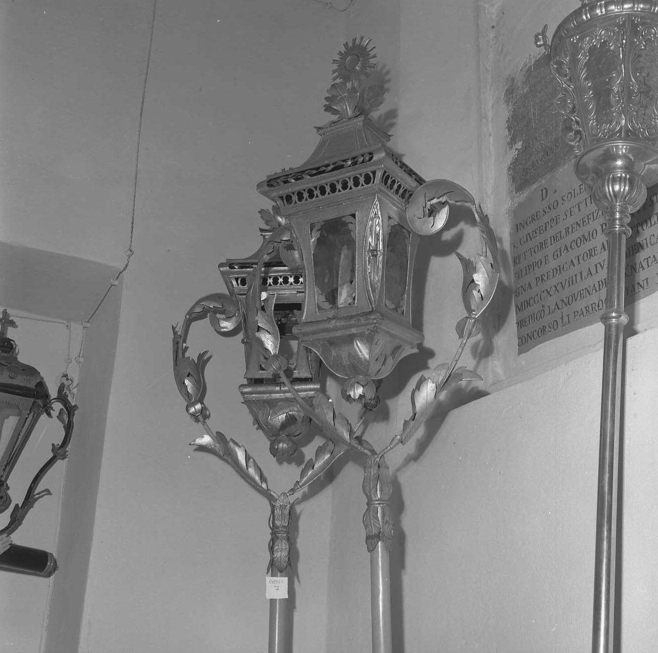 lanterna processionale, coppia - bottega italiana (sec. XVIII)