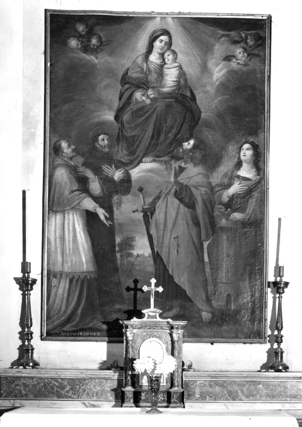 Madonna con Bambino e Santi (dipinto) - ambito emiliano (sec. XVIII)