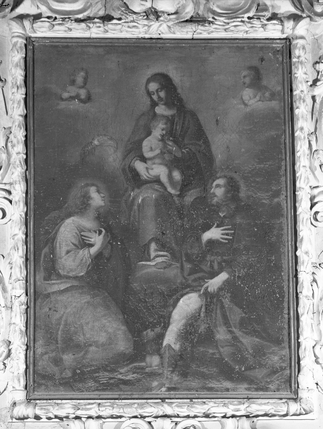 Maria Vergine con San Rocco e Santa Cecilia (dipinto) - ambito emiliano-romagnolo (sec. XVII)