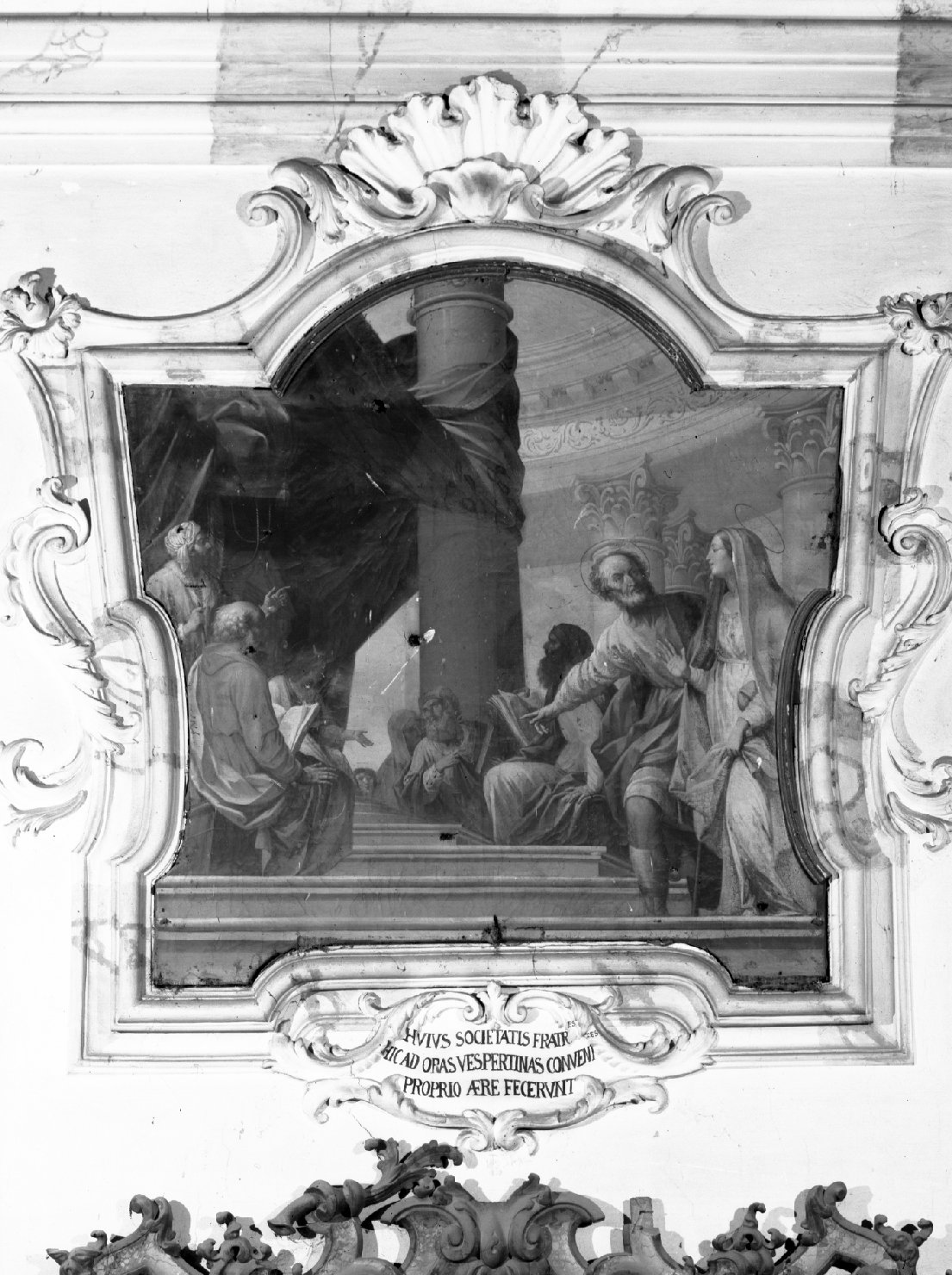 disputa di Gesù con i dottori nel tempio (dipinto) di Righini Giuseppe (sec. XVIII)