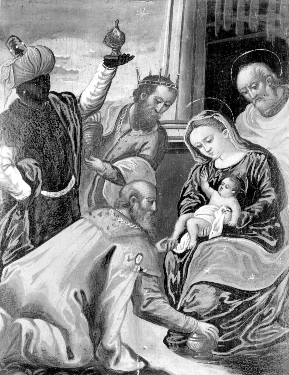 adorazione dei Re Magi (dipinto) - ambito emiliano (prima metà sec. XVI)