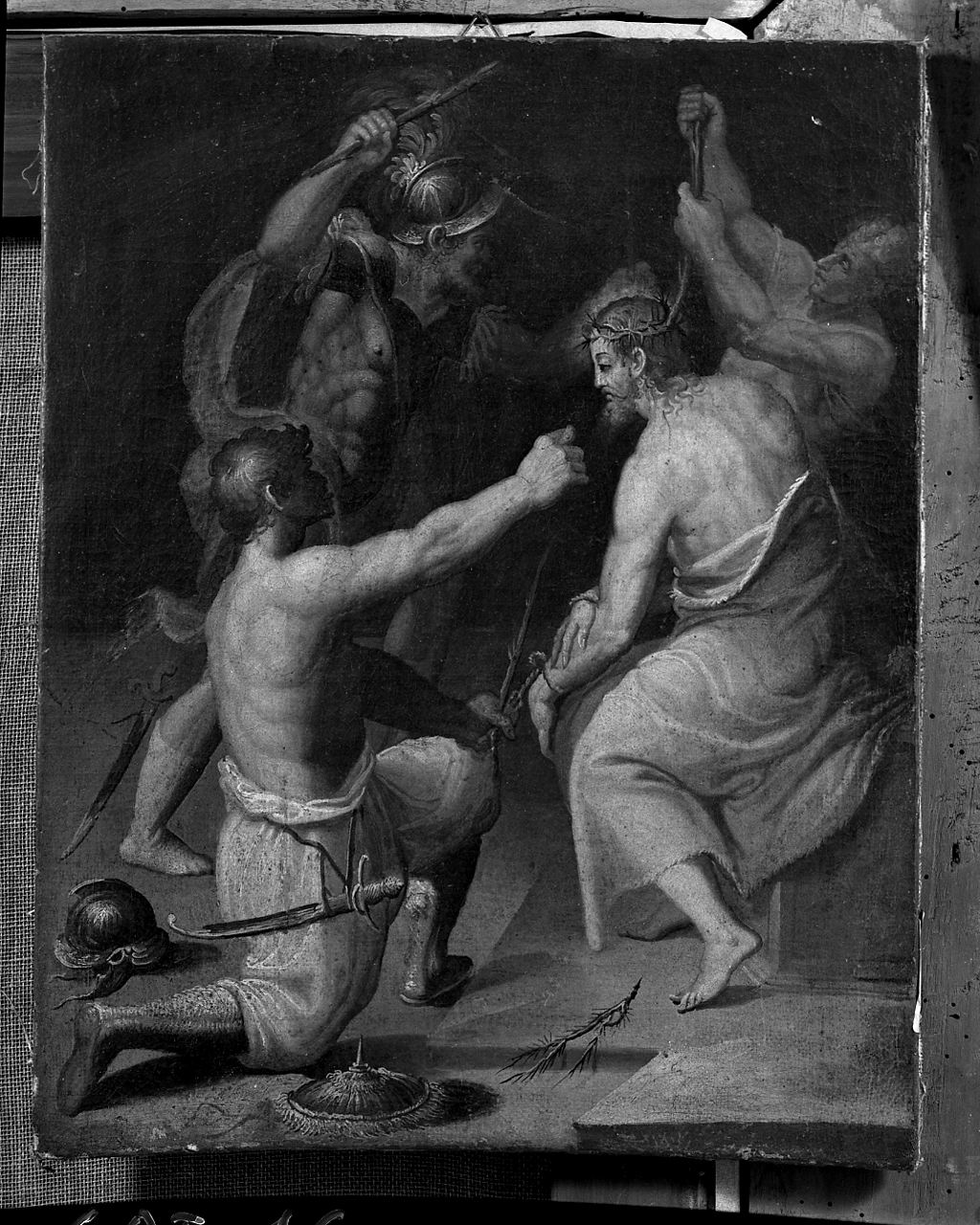 Gesù incoronato di spine (dipinto, elemento d'insieme) di Carracci Annibale (maniera) - ambito emiliano (seconda metà sec. XVI)