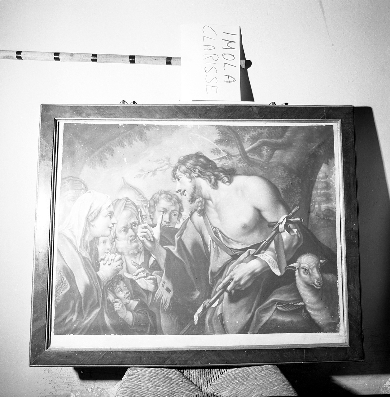 San Giovanni Battista parla alla folla (decorazione a incisione) - ambito veneto (sec. XVIII)