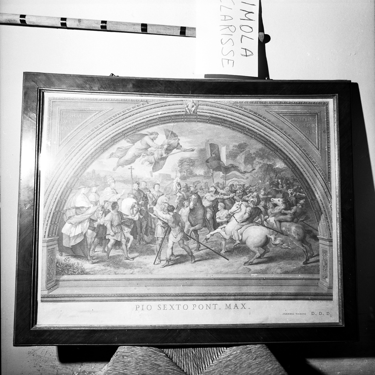 Papa Leone X ferma l'esercito di Attila (decorazione a incisione) di Nocchi Bernardino, Volpato Giovanni (sec. XVIII)