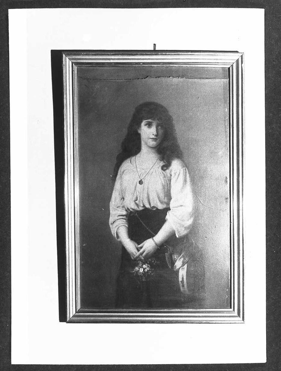ritratto di giovane donna (dipinto, pendant) di Fontana Ernesto (sec. XIX)