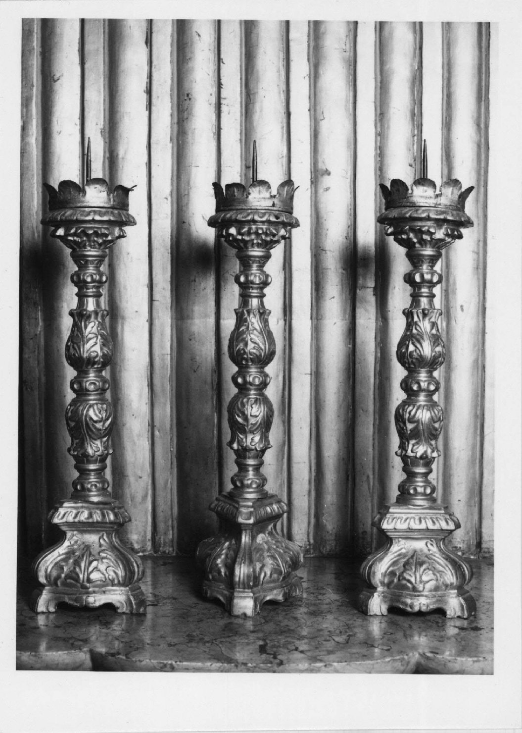 candeliere d'altare - manifattura bolognese (sec. XVIII)