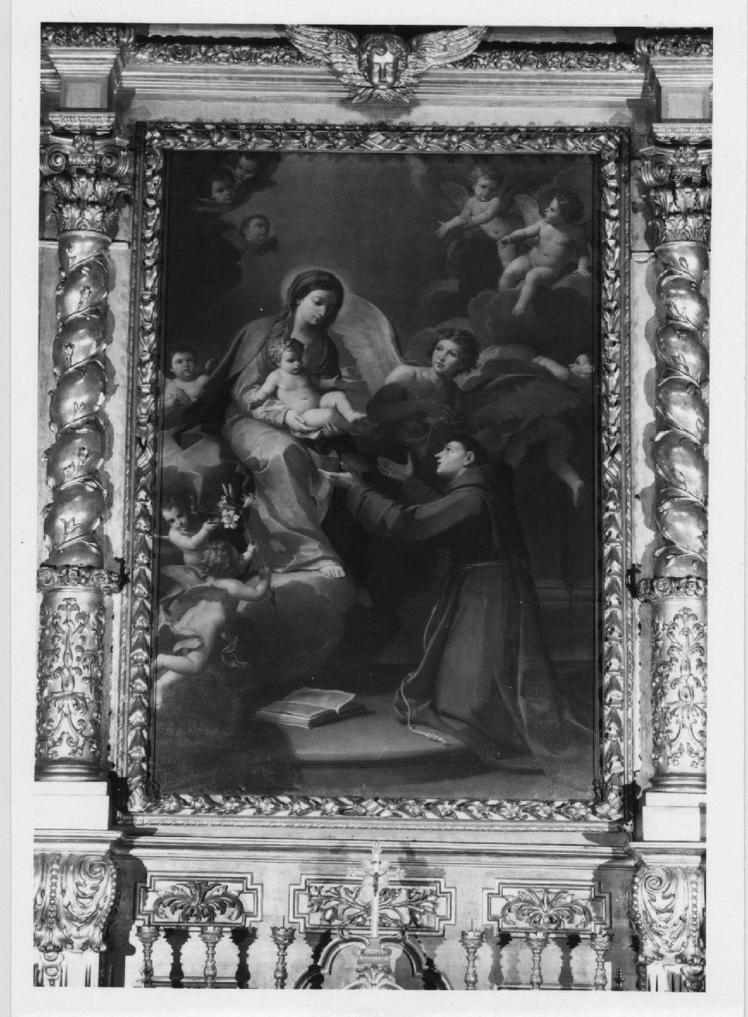 apparizione di Gesù Bambino a sant'Antonio da Padova (pala d'altare) di Donnini Girolamo (sec. XVIII)