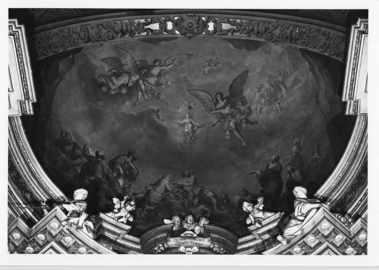 Maria Vergine bambina e i santi padri nel limbo (dipinto murale) di Marchesi Giuseppe detto Sansone, Bistega Luca Antonio (sec. XVIII, sec. XVIII)