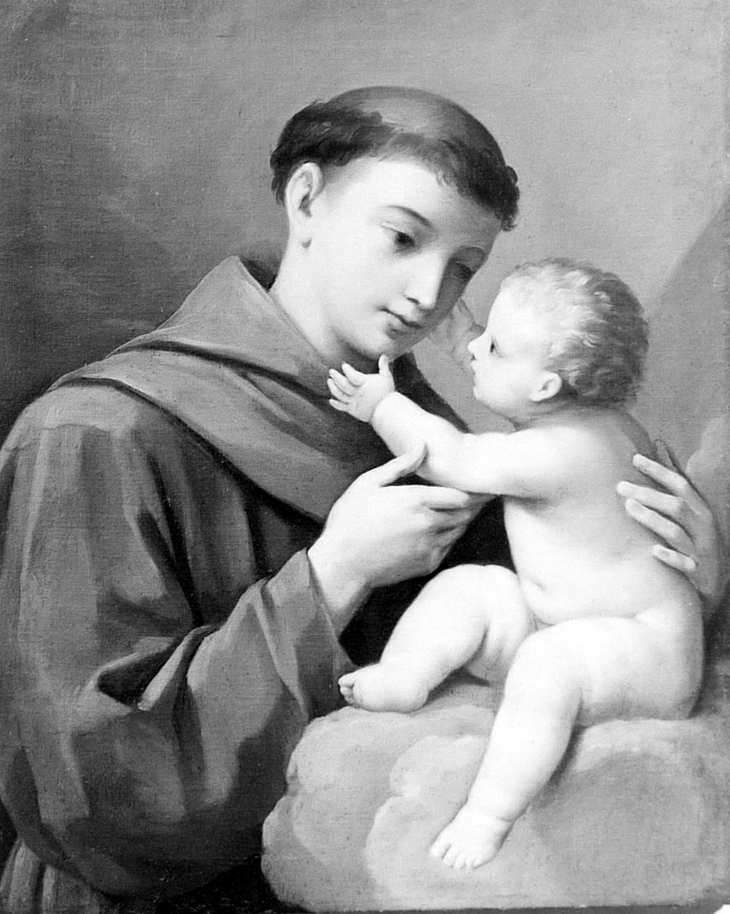 Sant'Antonio da Padova con il bambino (dipinto) - ambito bolognese (seconda metà sec. XVII)