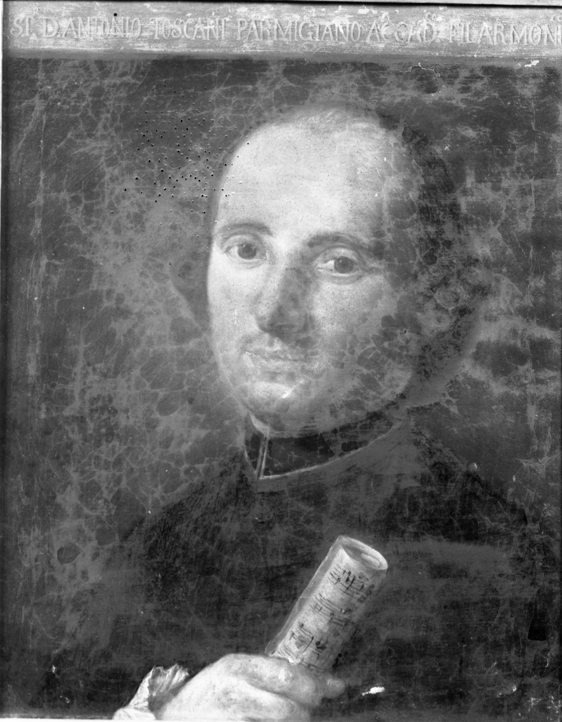 Ritratto di Antonio Toscani (dipinto, elemento d'insieme) di Passerini Domenico (seconda metà sec. XVIII)