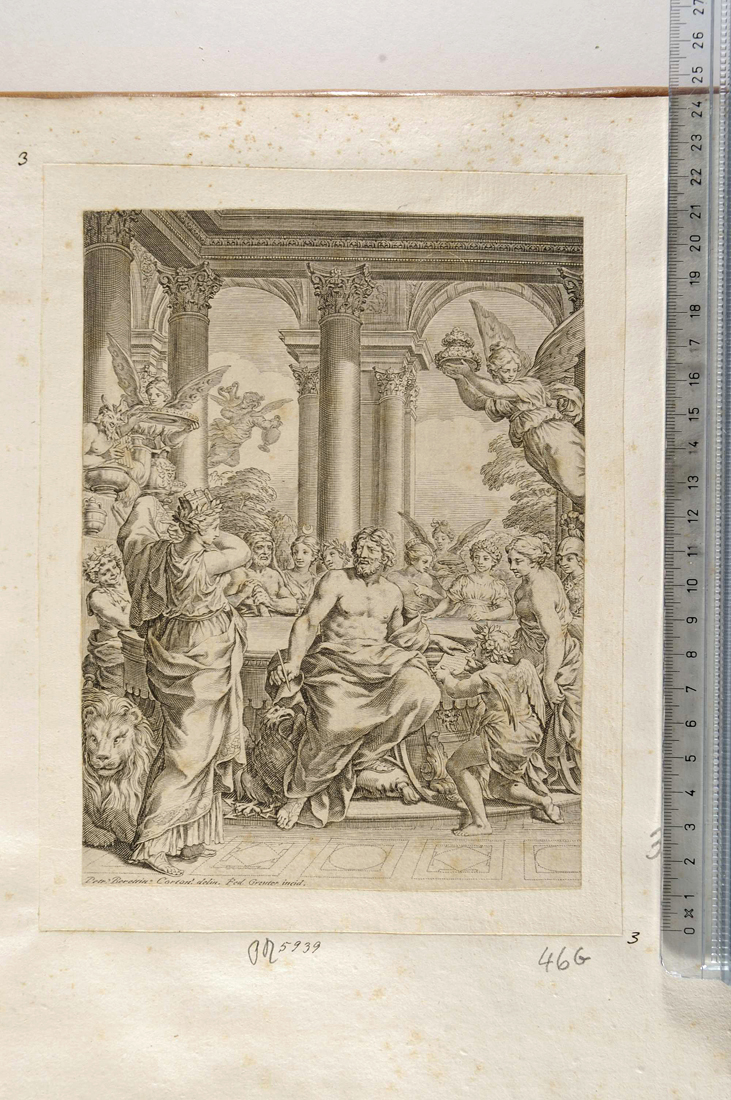 concilio degli dei (stampa smarginata) di Greuter Johann Friederich, Pietro da Cortona (sec. XVII)
