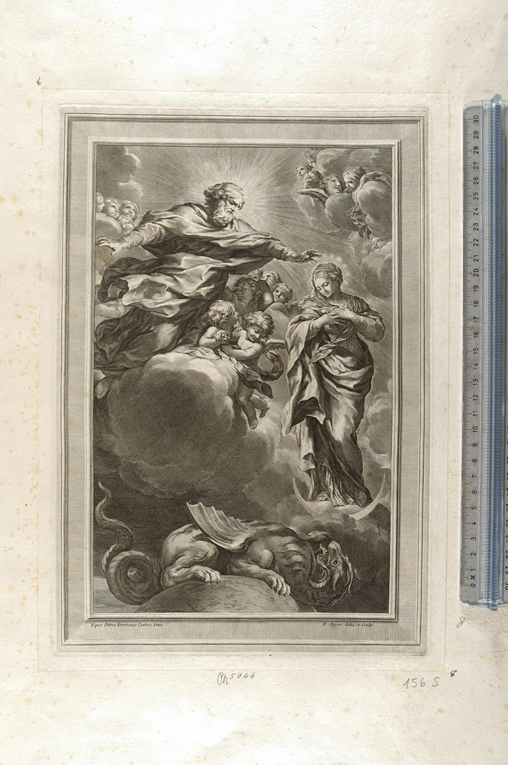 Immacolata Concezione (stampa) di Spierre Francoise, Pietro da Cortona (sec. XVII)