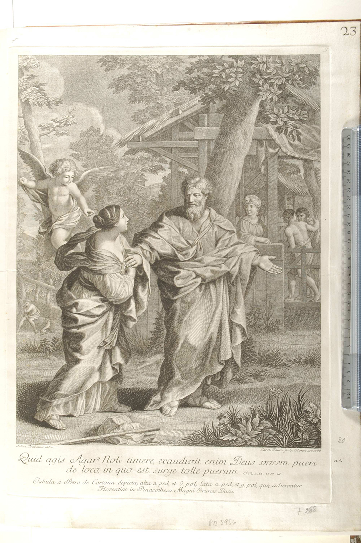 ritorno di Agar (stampa) di Faucci Carlo, Pietro da Cortona, Traballesi Giuliano (sec. XVIII)