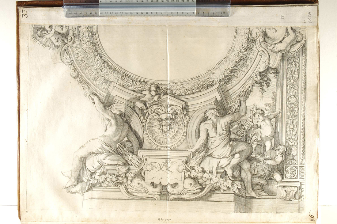 motivi decorativi architettonici (stampa) di Audran Gérard, Pietro da Cortona (sec. XVII)