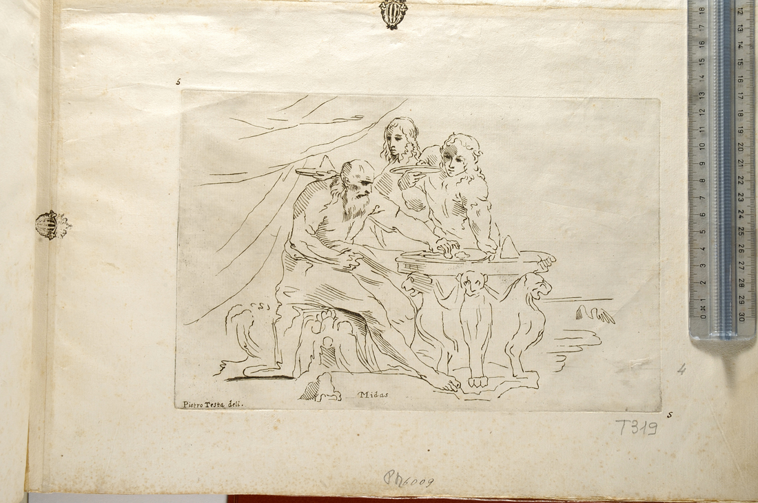 banchetto di Mida (stampa) di Testa Pietro, Testa Giovanni Cesare (?) (sec. XVII)