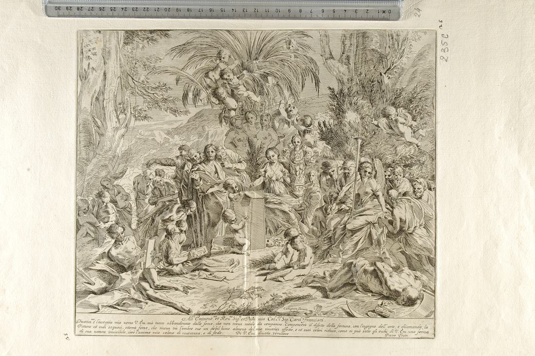 Allegoria della Pittura (stampa) di Collignon Francois, Testa Pietro (sec. XVII)