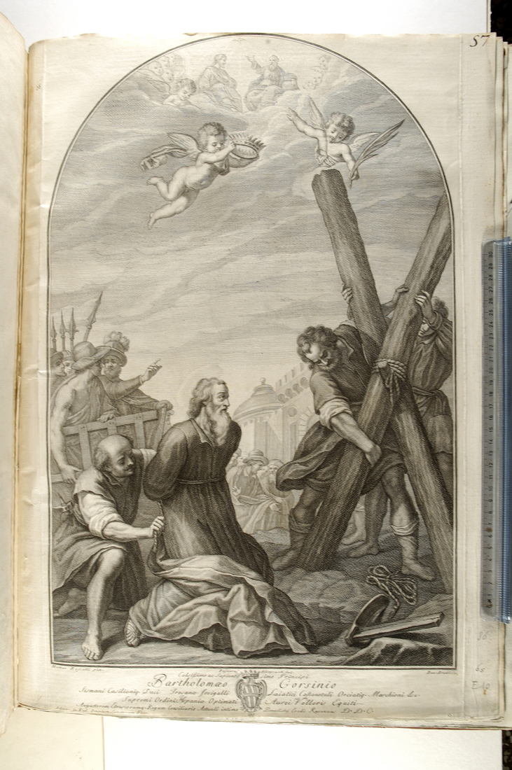 Sant'Andrea condotto al martirio (stampa smarginata) di Rosselli Matteo, Allegranti Ranieri, Eredi Benedetto (secc. XVIII/ XIX)