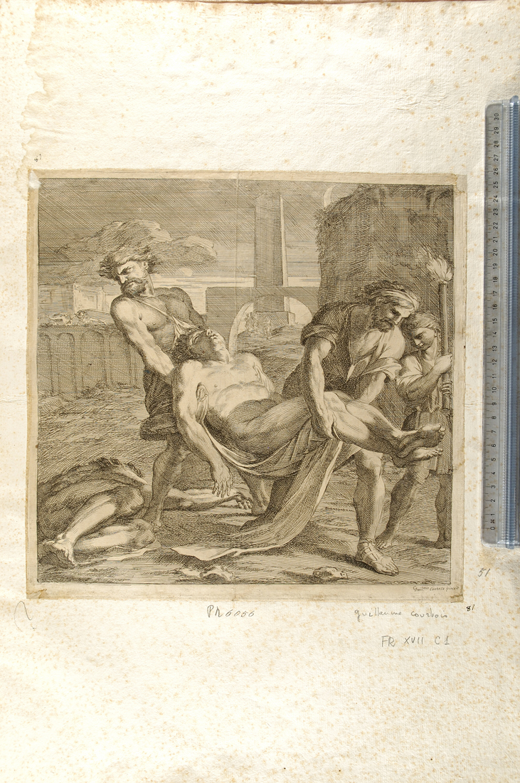sepoltura dei morti (stampa smarginata) di Courtois Guillaume (sec. XVII)
