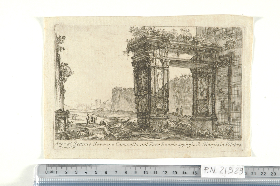 Arco di Settimio Severo e Caracalla (stampa) di Piranesi Giovanni Battista (sec. XVIII)
