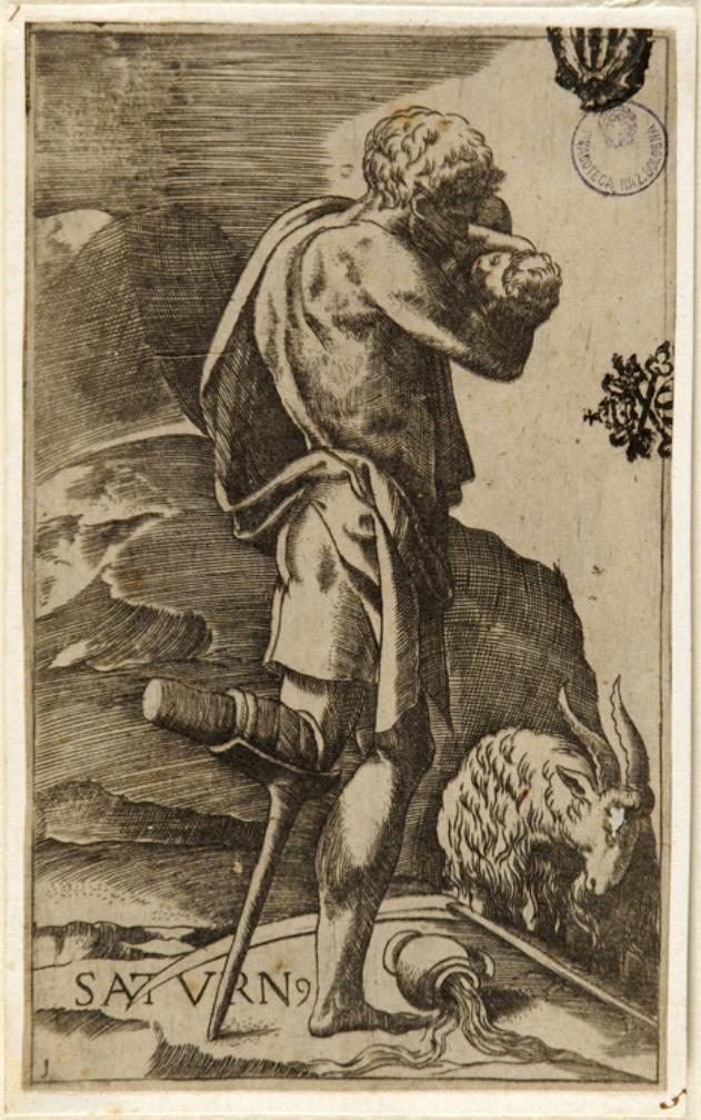 Saturno (stampa smarginata) di Bonasone Giulio (attribuito) (sec. XVI)