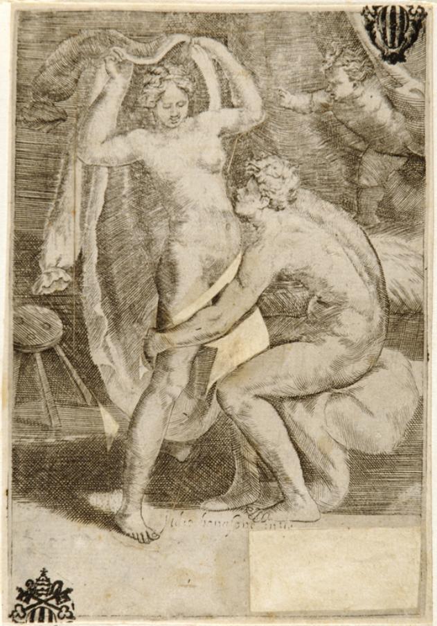 due amanti (stampa smarginata) di Bonasone Giulio (sec. XVI)