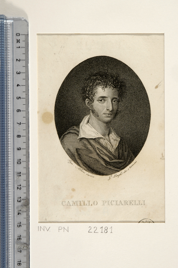 ritratto di Camillo Piciarelli (stampa smarginata) di Altini Ignazio, Longhi Giuseppe (prima metà sec. XIX)