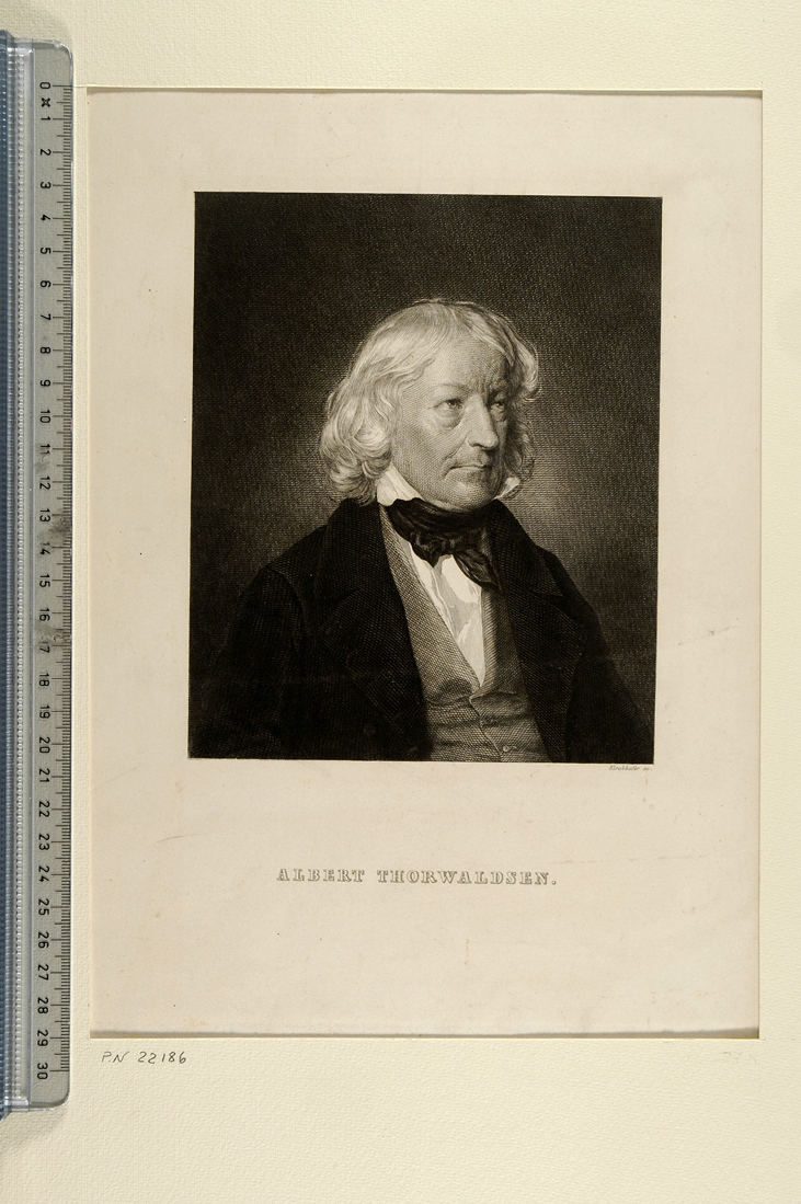 ritratto di Bertel Thorvaldsen (stampa) di Kirchofer (sec. XIX)