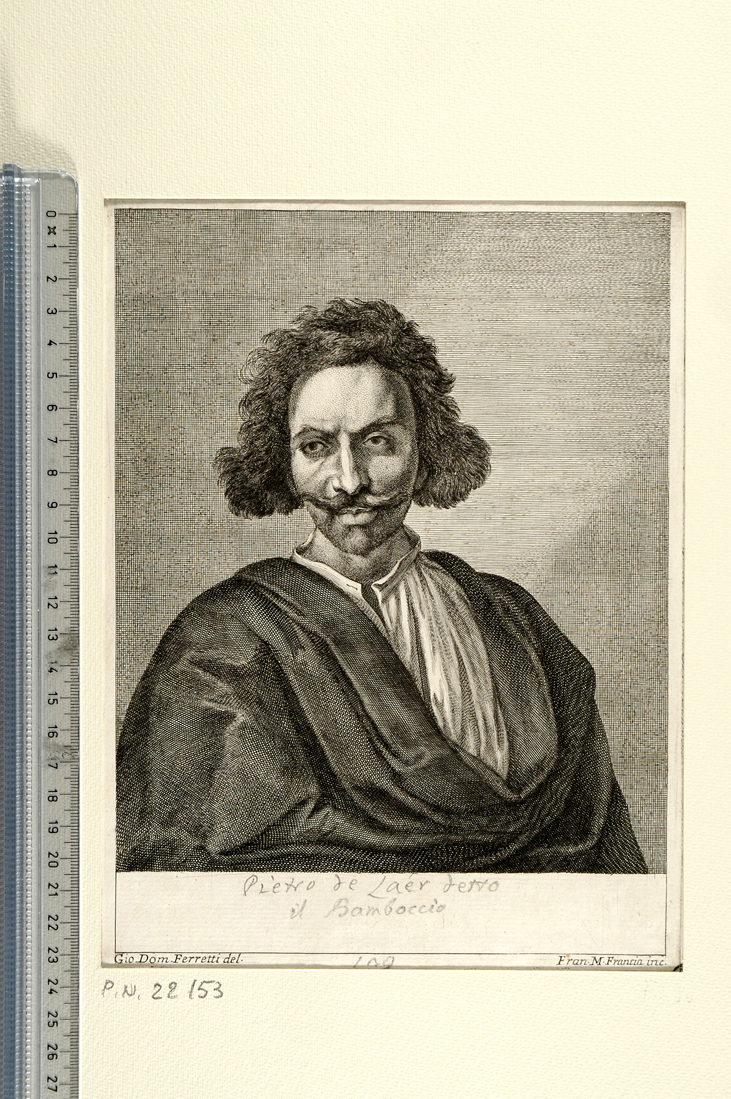 ritratto di Pietro Laer detto il Bamboccio (stampa) di Francia Francesco Domenico Maria, Ferretti Giovan Domenico (sec. XVIII)