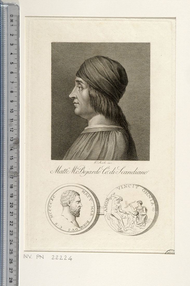 ritratto di Matteo Maria Boiardo (stampa) di Asioli Giuseppe (sec. XIX)