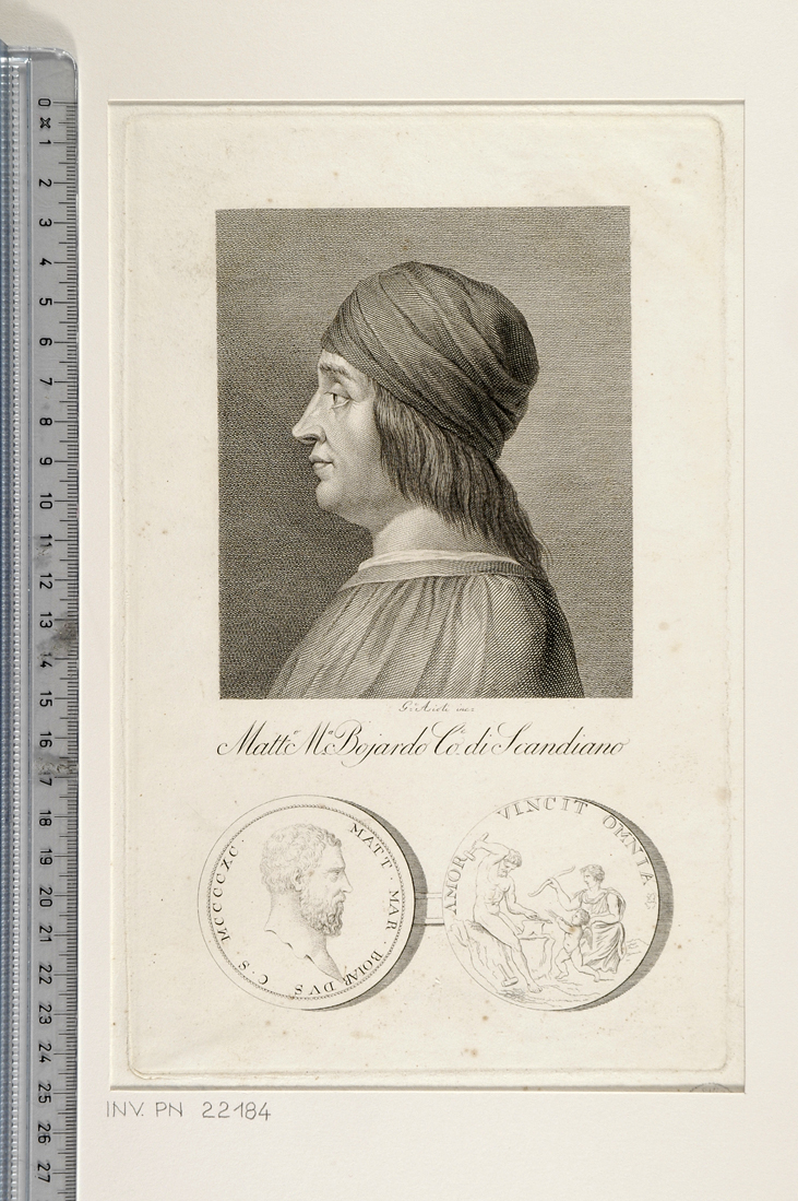 ritratto di Matteo Maria Boiardo (stampa) di Asioli Giuseppe (sec. XIX)