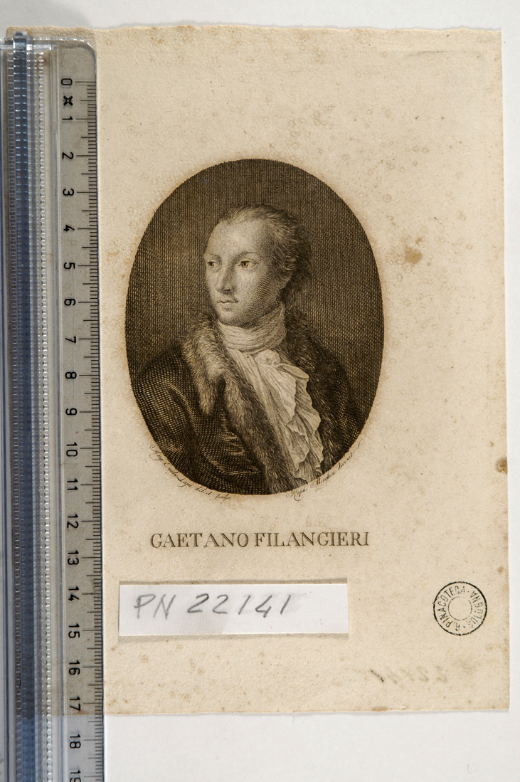 ritratto di Gaeto Filgeri (stampa smarginata) di Lapi Angelo Emilio, Morghen Raffaello (secc. XVIII/ XIX)