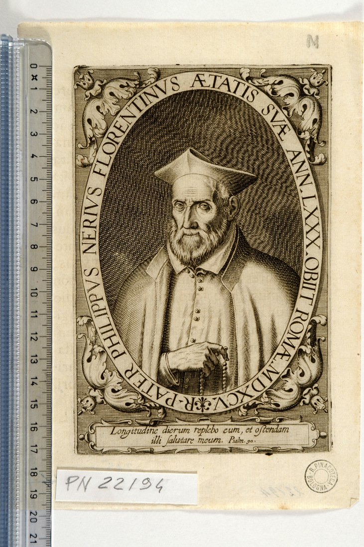 ritratto di San Filippo Neri (stampa) - ambito italiano (sec. XVI)