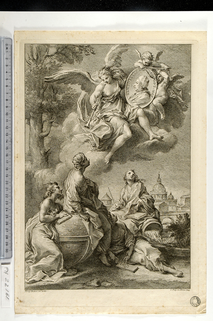 trionfo di Benedetto XIV (stampa) di Frey Jacob, Batoni Pompeo Girolamo (sec. XVIII)