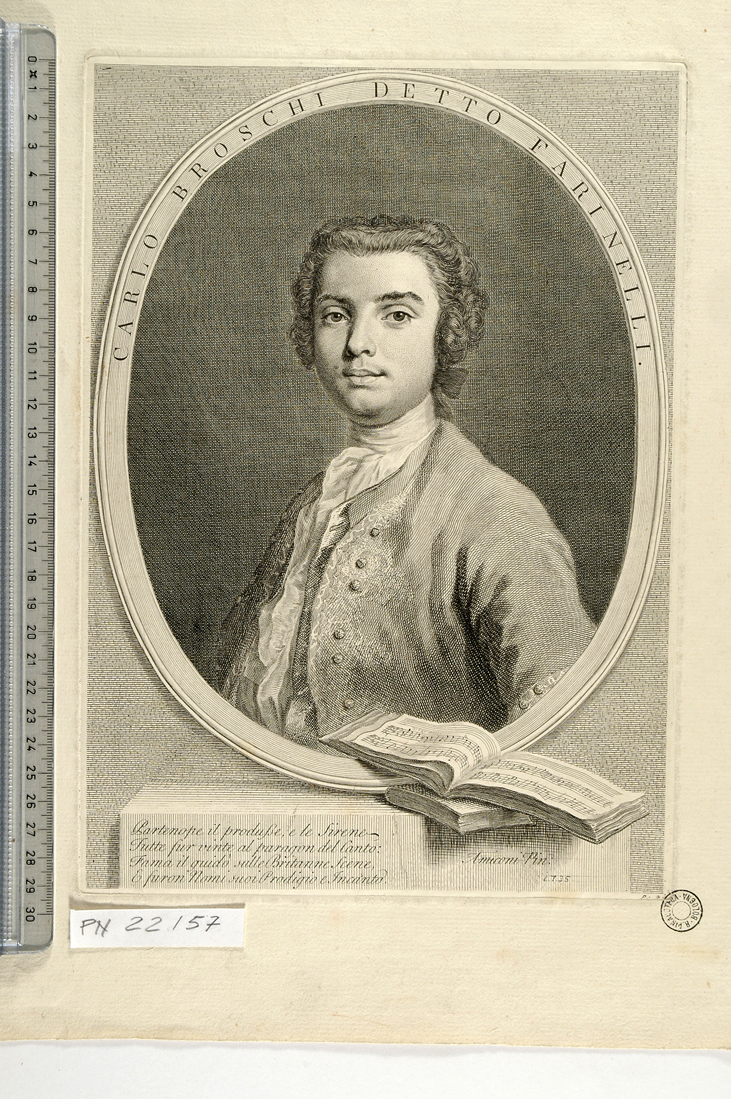 ritratto del Farinelli (stampa) di Wagner Joseph, Amigoni Jacopo (sec. XVIII)