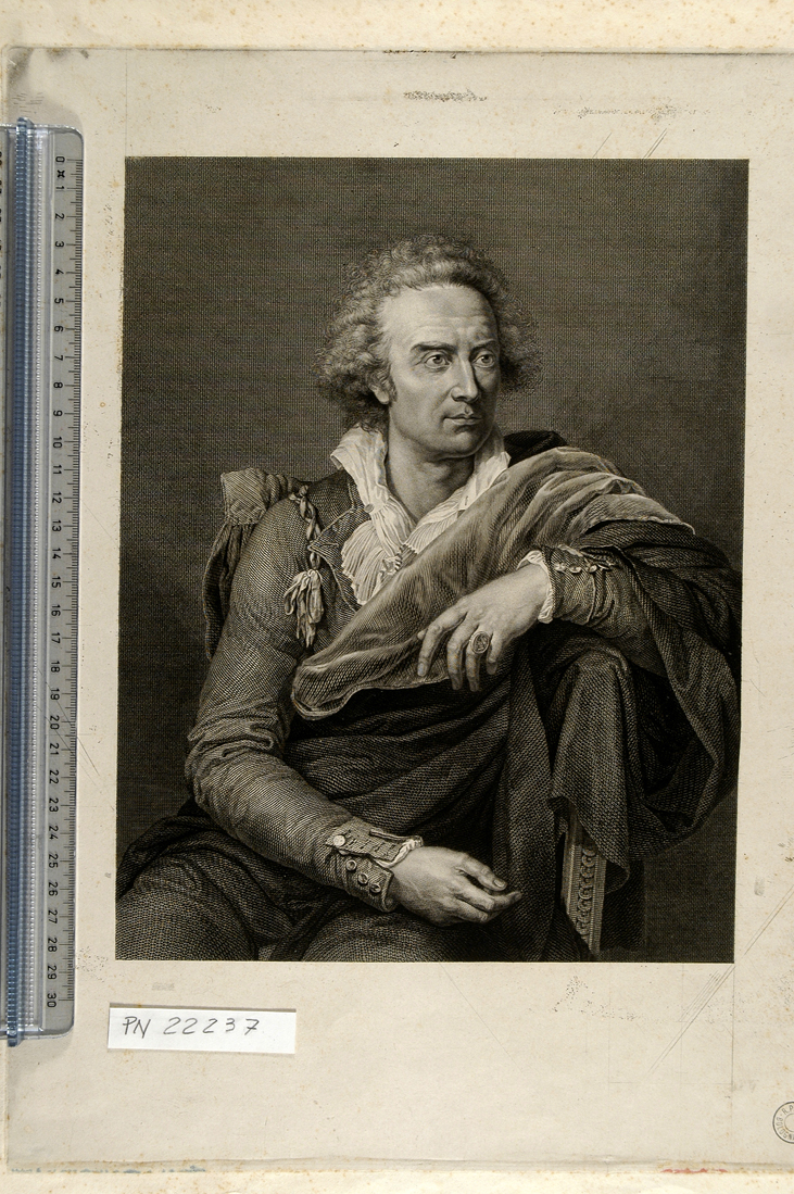ritratto di Vittorio Alfieri (stampa smarginata) di Fabre Francois Xavier - ambito italiano (sec. XIX)